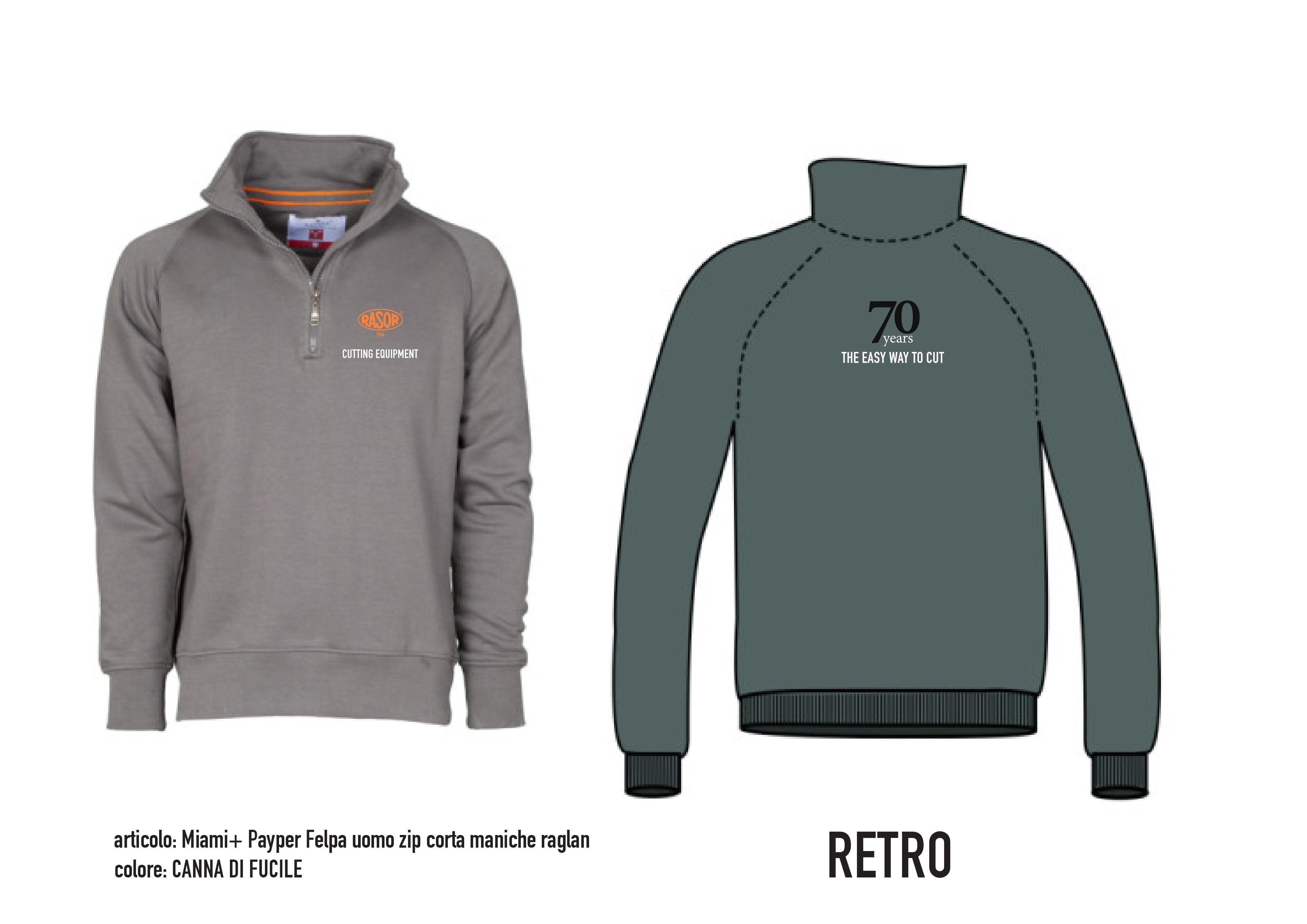 felpa da lavoro personalizzata con logo aziendale, rasor, mvcomunicazione