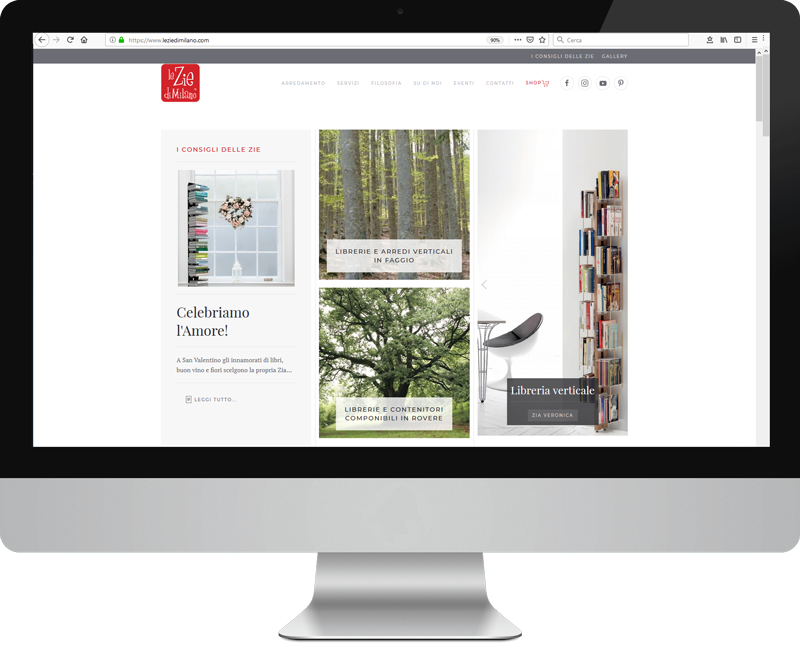 sito web le zie di milano, progettazione siti internet milano