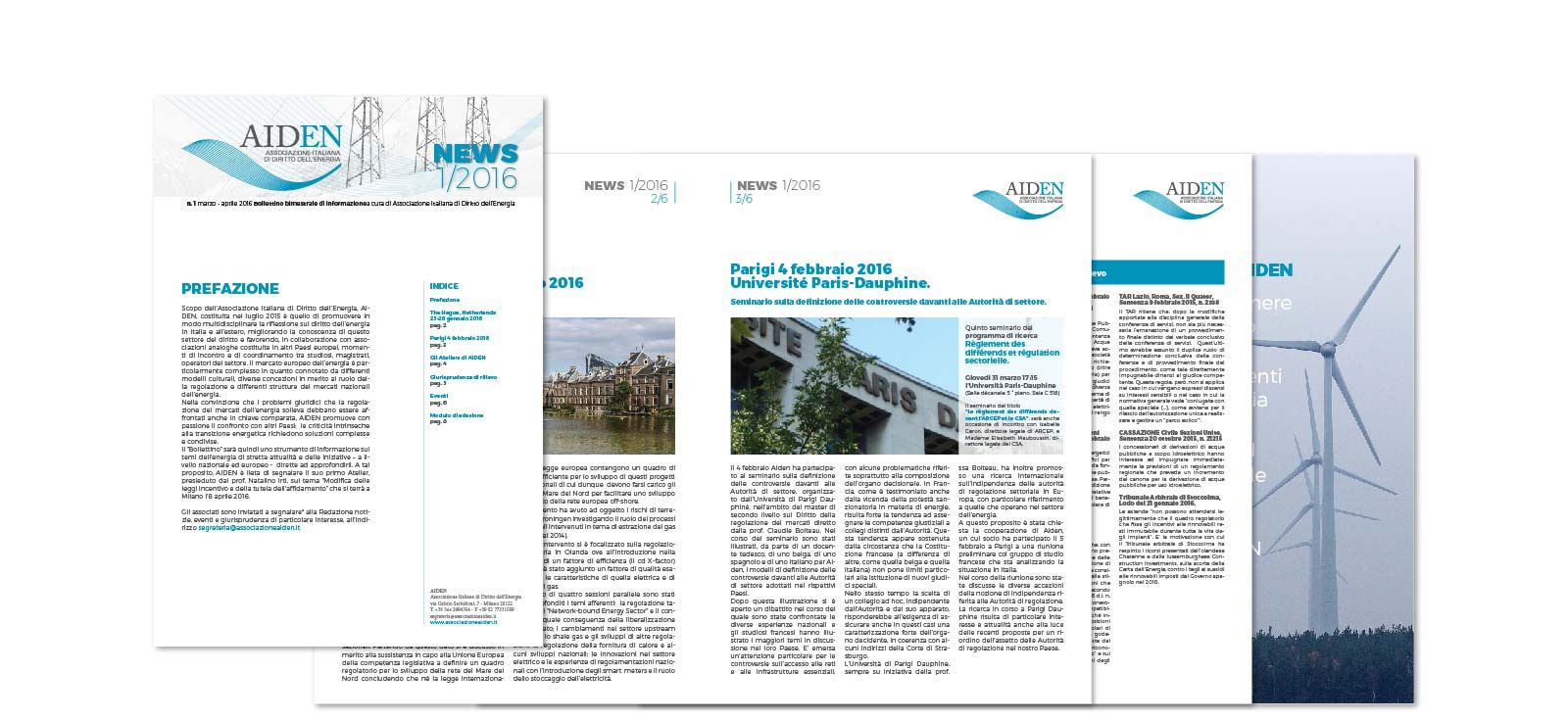 bollettino AIDEN, progetto grafico mvcomunicazione, editoria e impaginazione milano