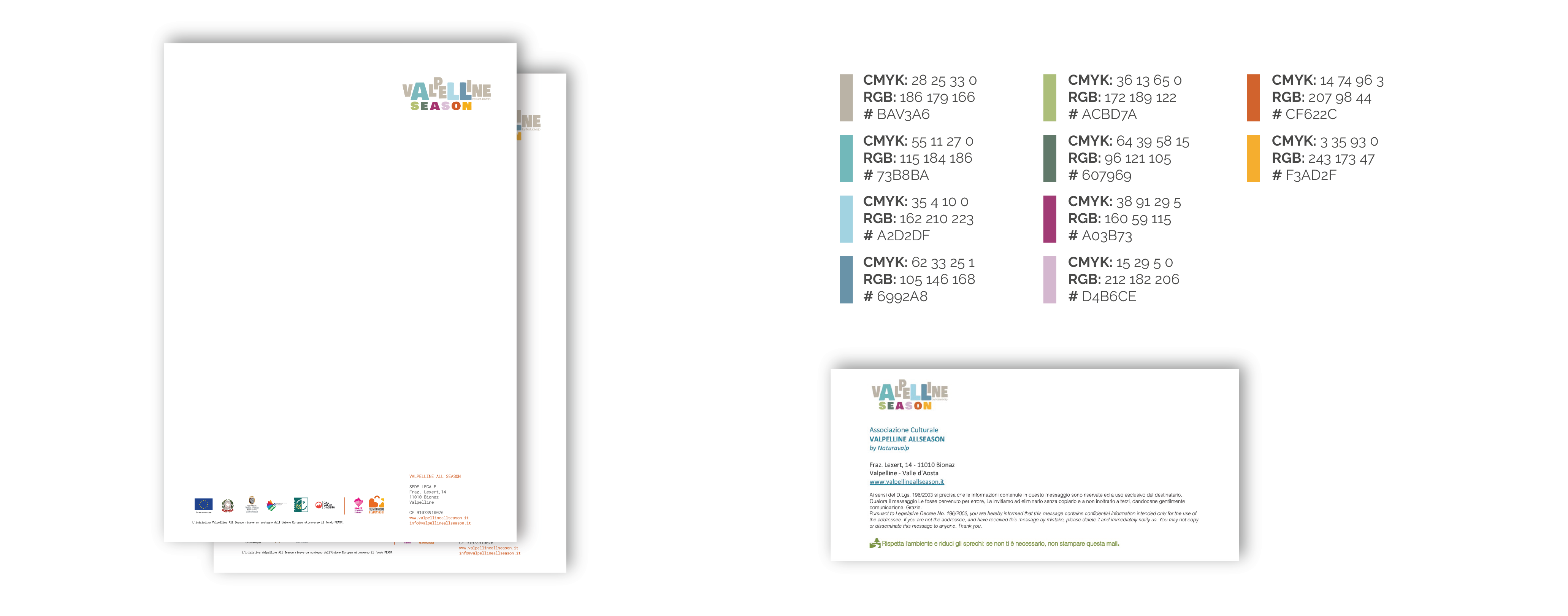 corporate VALPELLINE, progettazione carta da lettere, moduli, documenti, mvcomunicazione architetti associati, grafica milano