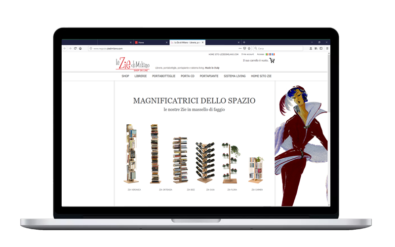 sito web le zie di milano, progettazione e-commerce milano